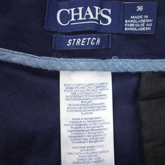 Chaps Shorts Mens 36 Blue Stretch Twill Straight Leg Bermuda Flat Front Casual - Picture 5 of 10